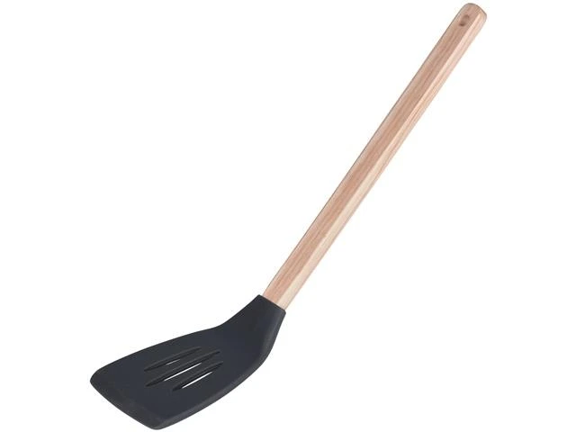 Lopatica cu gauri din silicon EH 32cm, cu maner din lemn