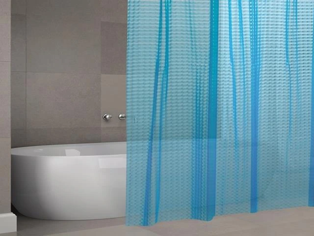 Perdea pentru dus 180X200cm MSV Premium 3D albastră