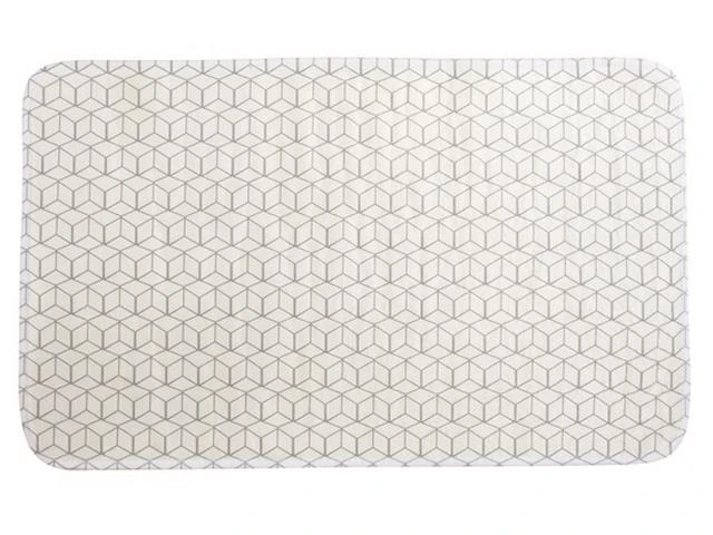 Covoras pentru baie 45X75cm MSV Mozaik, alba/sur, microfibra