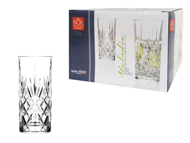Set 6 pahare tip Tumbler Melodia 360ml, cristal