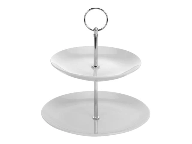 Suport de servire 2 nivele D17/21cm, H25cm, portelan