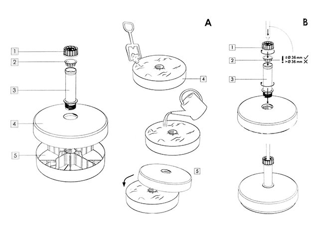 Suport pentru umbrela 25kg, D45cm, negru