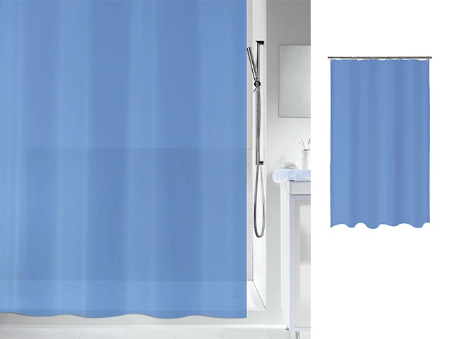 Perdea pentru dus 180X200cm Spirella albastră, PEVA
