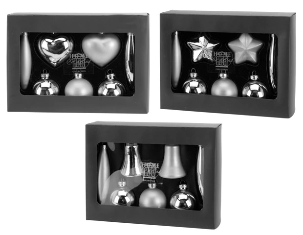 Set decoratiuni pentru brad din sticla 