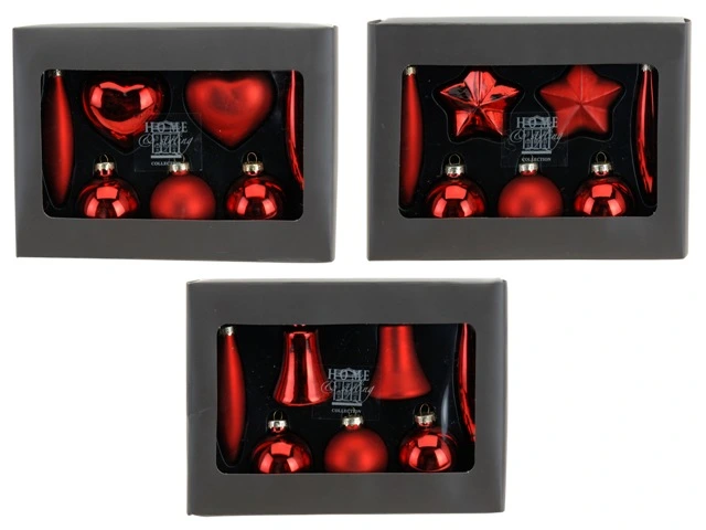 Set decoratiuni pentru brad din sticla 
