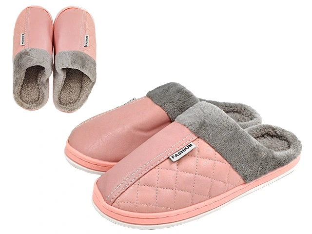 Papuci unisex cu aspect de piele, cu ornamente din blana (m.38-45)