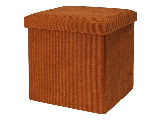 Cutia de depozitare tip taburet Storage Solution, poliester, 38x38x38 cm, 2 kg, maro