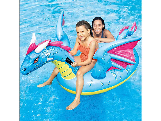 Plută-saltea gonflabilă Dragon cu mânere, 201×191 cm, până la 40 kg, 3+