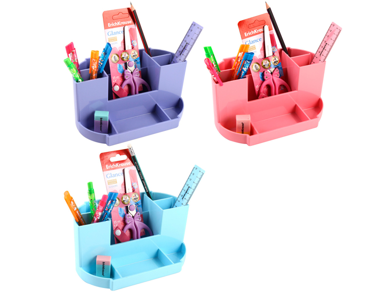 Set de birou ErichKrause Victoria Pastel, 8 articole, 3 culori