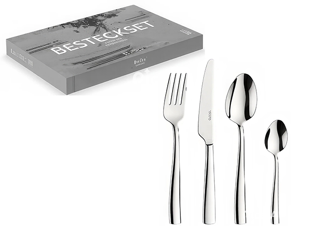 Set de tacamuri Pinti Villa 30buc, inox 18/10, gift box