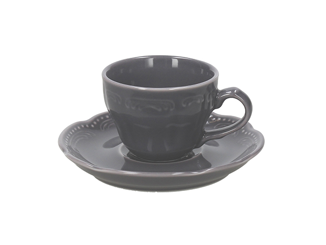 Set 6 cani pentru cafea cu farfurii V.Wenna Charmel, sur