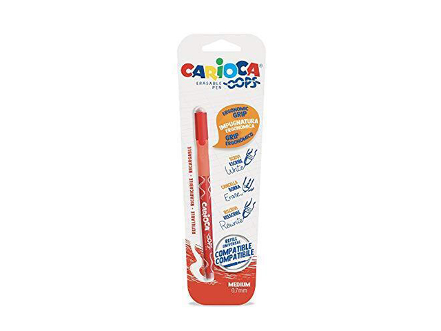 Pix care se sterge Carioca Oops rosu cu 2 radiere, blister