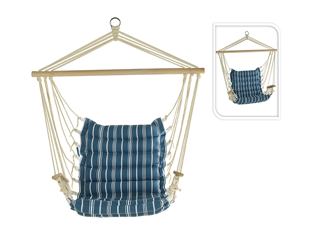 Hamac- scaun suspendabil textil 100X53 cm, max 120 kg, dungi, poliester