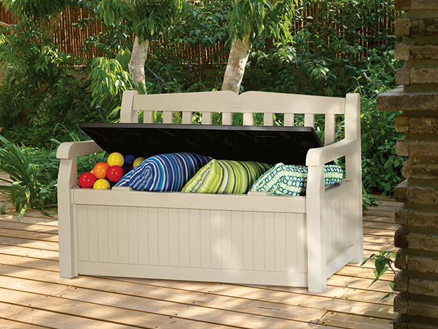 Banca Eden Bench 140X60X84 cm cu lada pentru depozitare 265 l, bej-brun