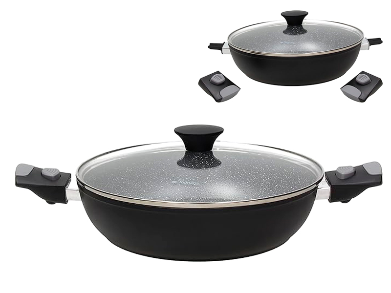 Tigaie cu capac Tognana Space Saving 28 cm, 3.4 l, cu 2 manere detasabile