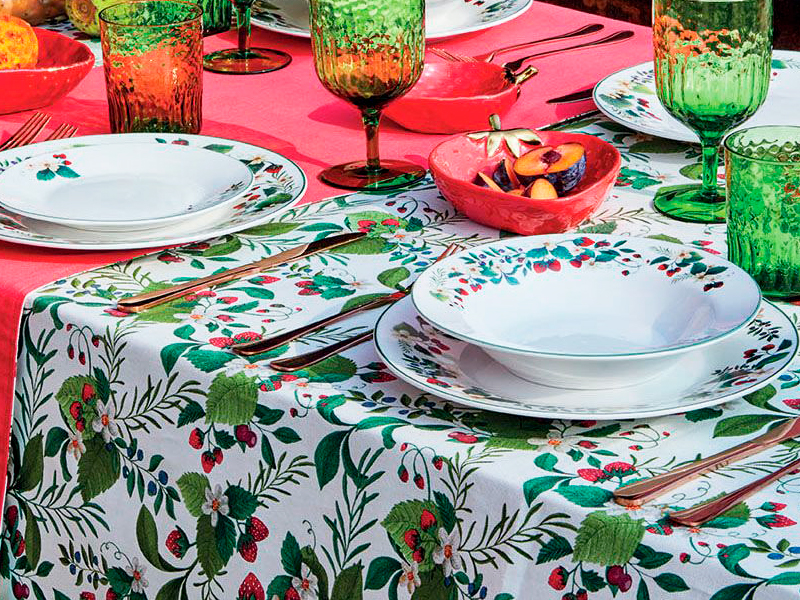 Fata de masa 150X350 cm Andrea Fontebasso Sweet Berry,100% bumbac