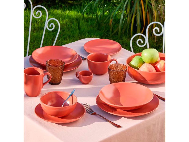 Cana 450 ml pentru dejun Tognana Ritual Rosso Mela, ceramica