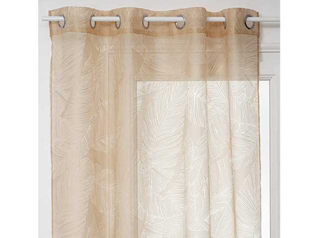 Perdea transparenta 140X240cm Atmosphera Leaf, bej, poliester