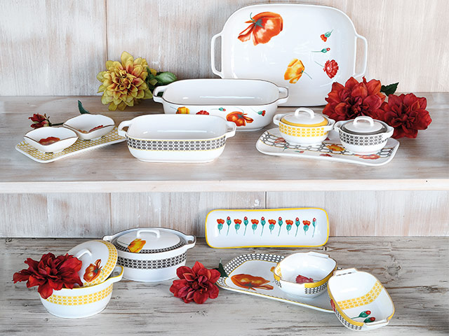 Set pentru aperitiv Tognana Bistro 3buc 33X19cm, 2 boluri si o tava, portelan