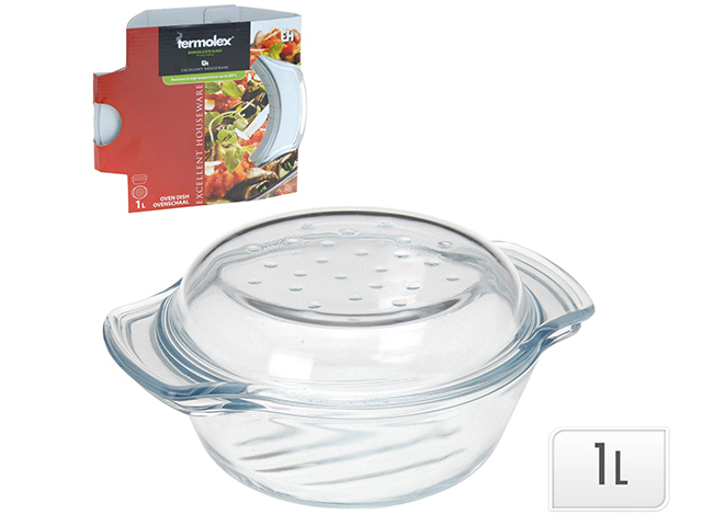 Forma pentru MU/cuptor rotunda Termolex 1l,  20.5X18X8.5cm, capac