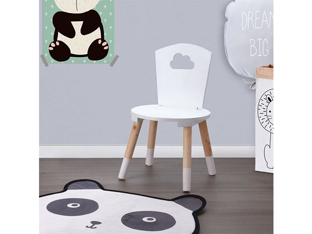Scaun cu speteaza pentru copii H50cm, D32cm, alb