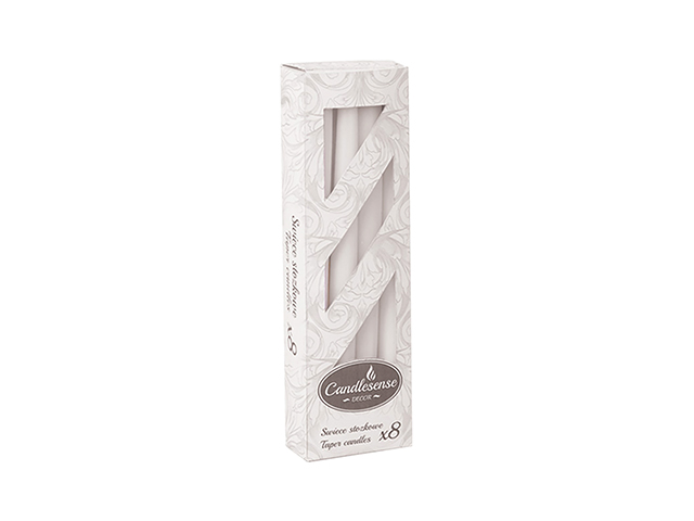 Set lumanari Decor 8buc, 24cm, 7ore, alb