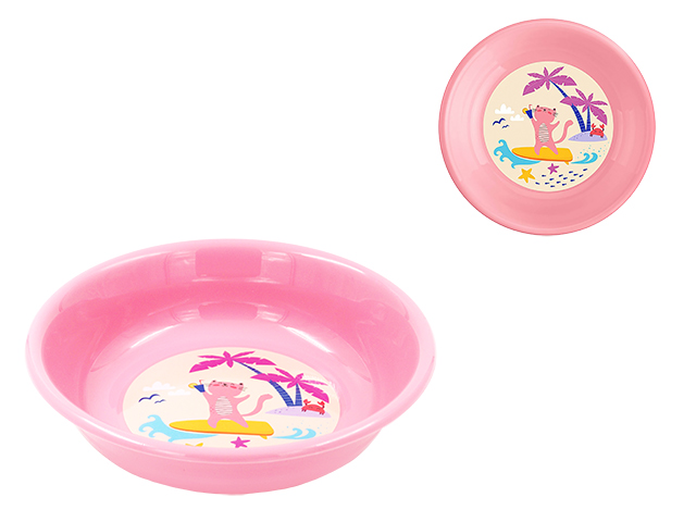 Farfurie adanca pentru copii cu desen Plastiska 18.5cm, roz