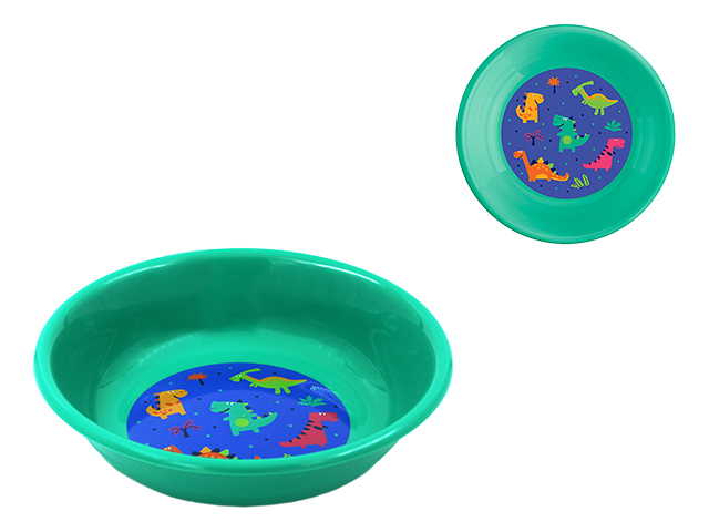 Farfurie adanca pentru copii cu desen Plastiska 18.5cm, verde