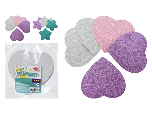 Set autocolante Art&Craft din polistiren expandat, 6buc, 4 culori