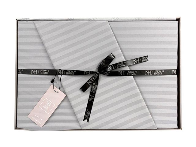 Lenjerie de pat Euro 2 NH Stripe Satin, gri