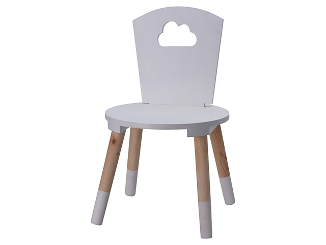 Scaun cu speteaza pentru copii H50cm, D32cm, alb