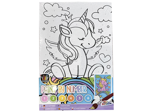 Set creativ: pânză 29.5X19.5cm, 6 vopsele, pensulă