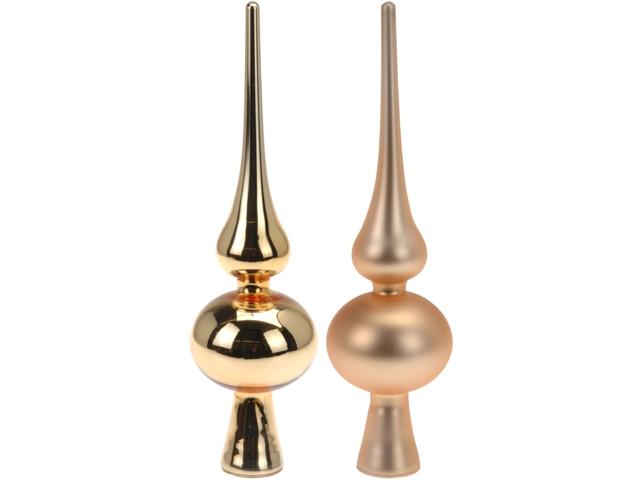 Virf pentru brad din sticla 20cm, auriu