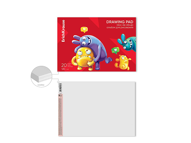 Album pentru desen Erich Krause Jolly Friends A4, 20 foi