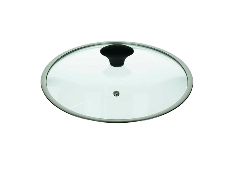 Capac din sticla 30 cm Tognana Grancucina cu orificiu pentru aburi, margine metalica