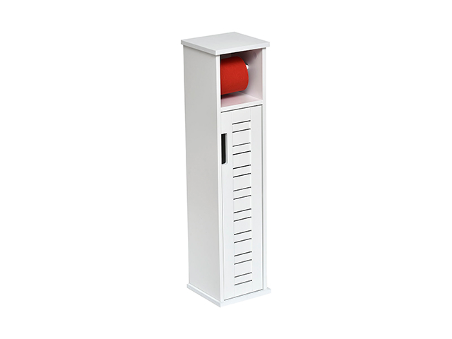 Suportul rezerva pentru hartie WC Tendance 18X18X75cm, alb, MDF/bambus