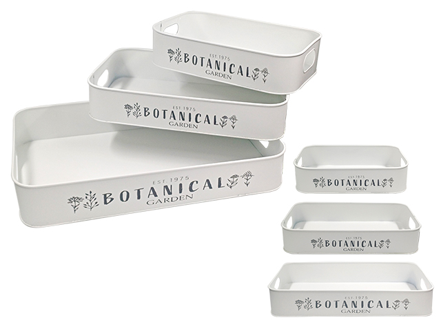 Set tăvi metal ProGarden 3buc: 50X30cm,40X25cm,33X20cm, alb