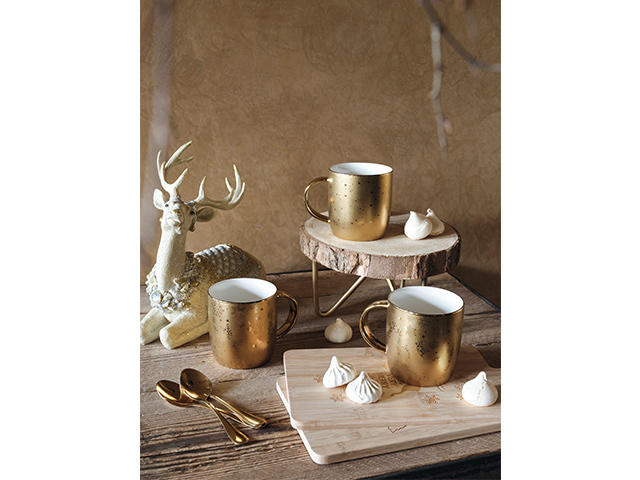 Cana 370ml Tognana Natale All Gold, 2 modele, portelan