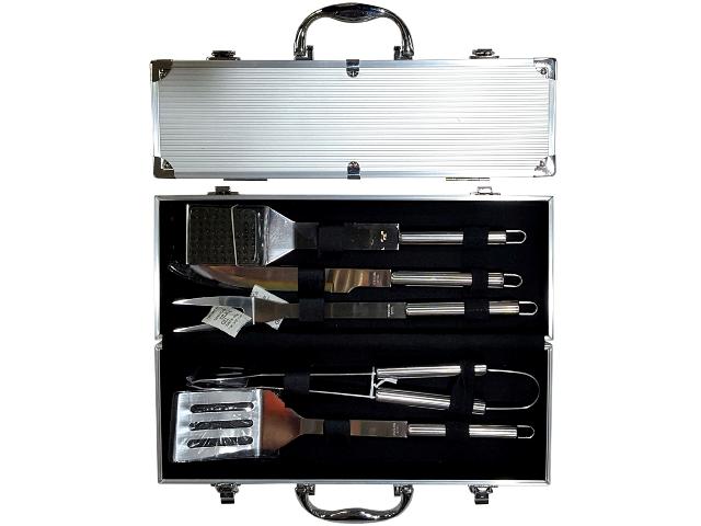 Instrumente pentru gratar BBQ 5buc, in valiza 38X14X8cm