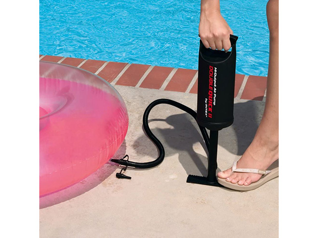 Pompa de aer manuală „Double Quick II”, furtun cu 3 duze, 36 cm