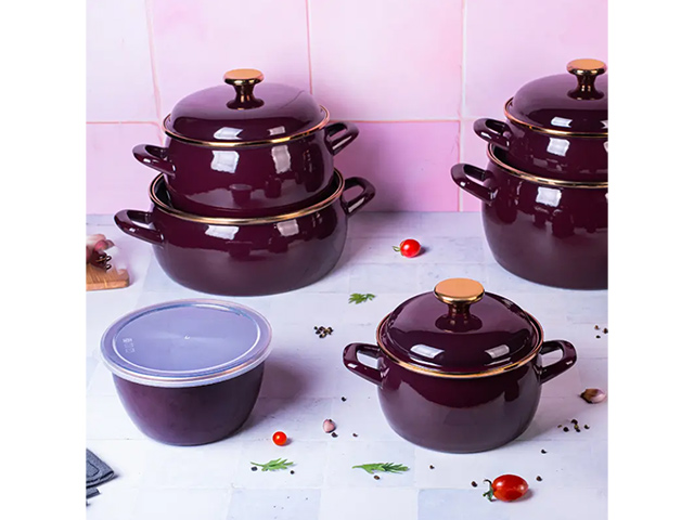 Cratita emailata Bordo Princ 20 cm, 4.2 l, capac metal