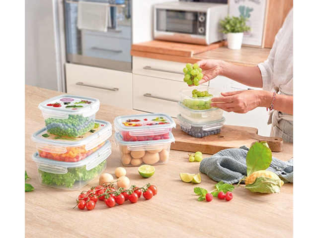 Set containere alimentare Snipslock Quadro 3buc, 1l