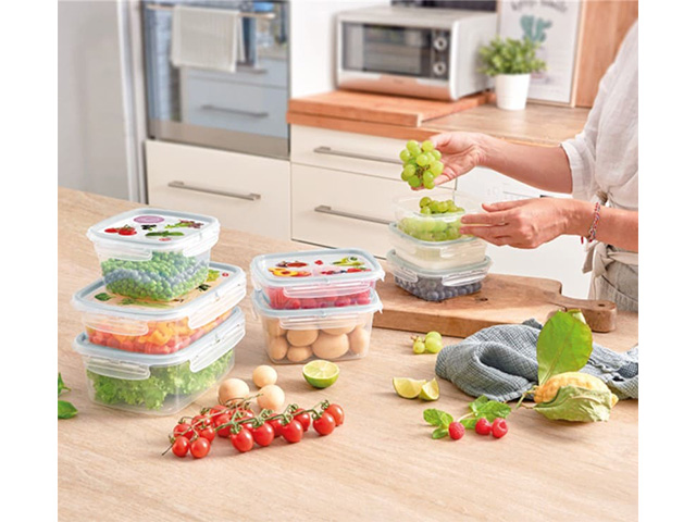Set containere alimentare Snipslock Quadro 3cutii, 0.5l