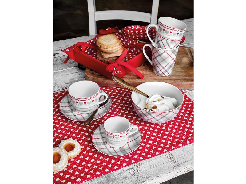 Set de 6 cești de cafea cu farfurii, Tognana Olimpia Brunico