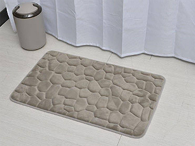 Covoras pentru baie 50X80 cm MSV Pebble bej-gri, microfibra