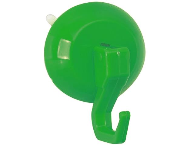 Cârlig pe ventuză MSV 5.5cm, verde, din plastic