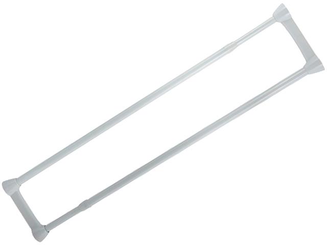 Tijă dublă pentru perdea si prosoape MSV 125-225cm albă, aluminiu