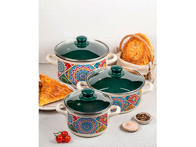 Set cratite emailat Sultana 3buc (2l, 3.5l, 5l)