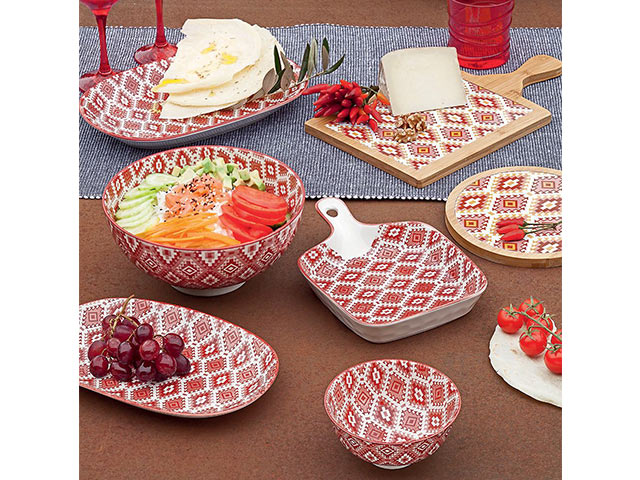 Suport pentru vase fierbinte 23X19cm Tognana Dolce Casa Ethnic, lemn si ceramica