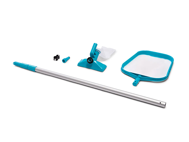 Set de curățarea piscinei: mâner telescopic de 239 cm, plasă, duză de aspirare cu pungă